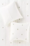 Anthropologie Annie Cotton Floral Embroidered Euro Sham In White