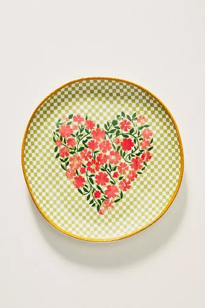 Anthropologie Annie Stoneware Dessert Plate In Green