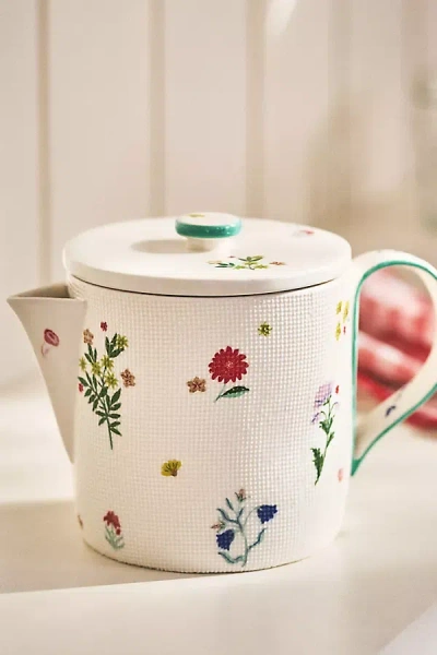 Anthropologie Annie Stoneware Teapot In Neutral