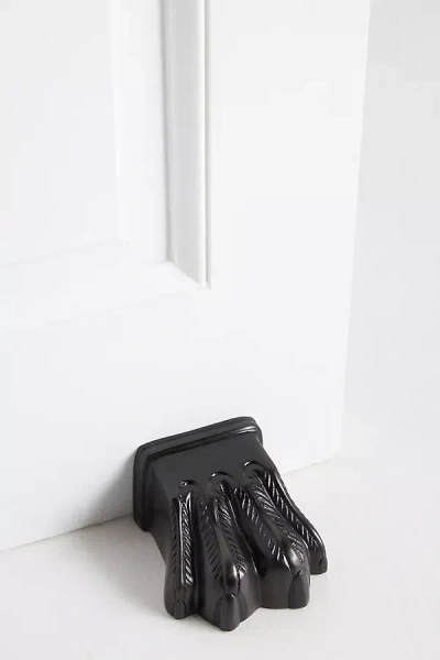 Anthropologie Antiqued Claw Doorstop In Black