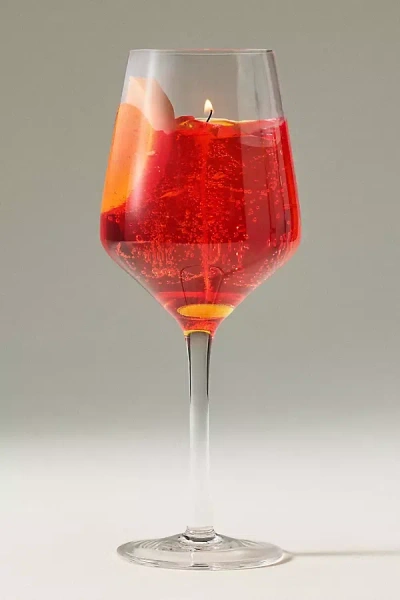 Anthropologie Aperol Spritz Glass Candle In Red