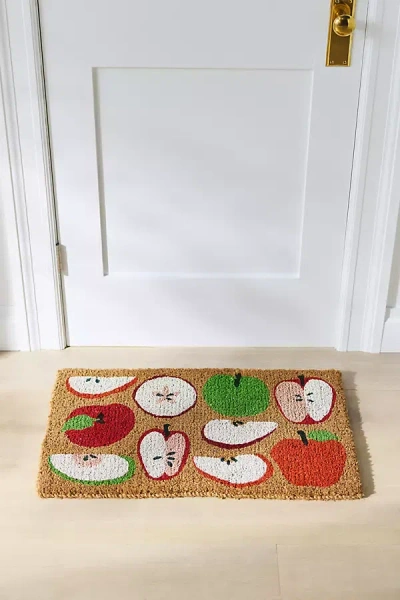Anthropologie Apples Coir Printed Doormat In Multi
