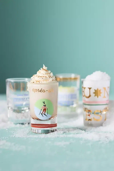 Anthropologie Après Ski Shot Glasses, Set Of 4 In Multi