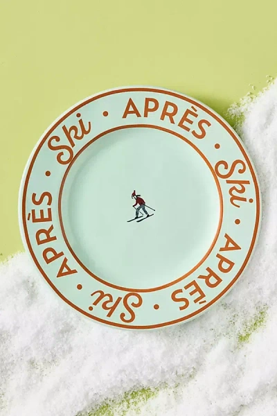 Anthropologie Apres Ski Stoneware Dessert Plate In Green