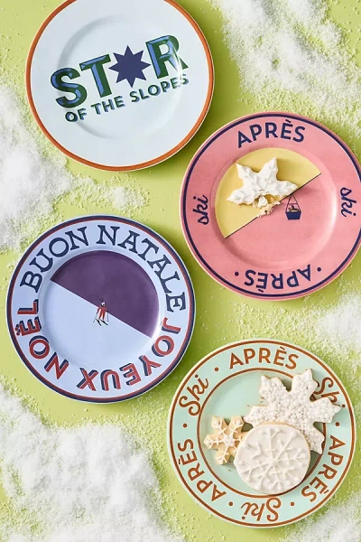 Anthropologie Apres Ski Stoneware Dessert Plate In Multi