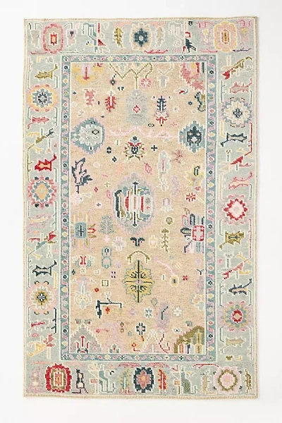 Anthropologie Arabella Hand-knotted Wool Persian-inspired Rug In Multi