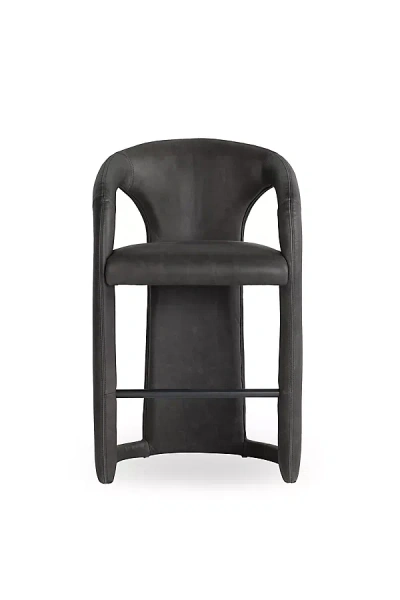 Anthropologie Archie Distressed Leather Counter Stool