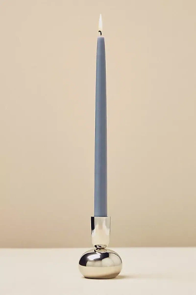 Anthropologie Arden Round Lacquer Candle Holder In Blue