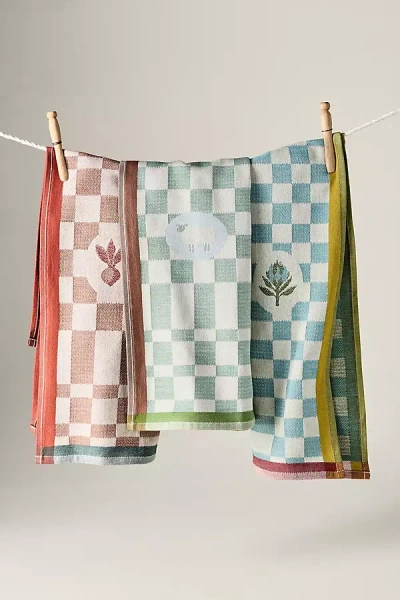 Anthropologie Aria Dish Towels, Set Of 3 In Multi