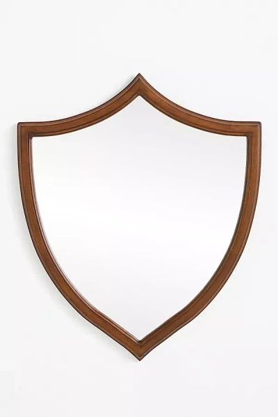 Anthropologie Arthur Mahogany Crest Wall Mirror In Brown