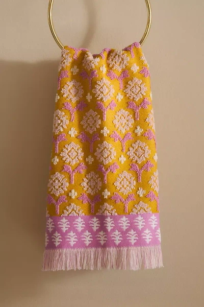 Anthropologie Aryn Hand Towel In Orange