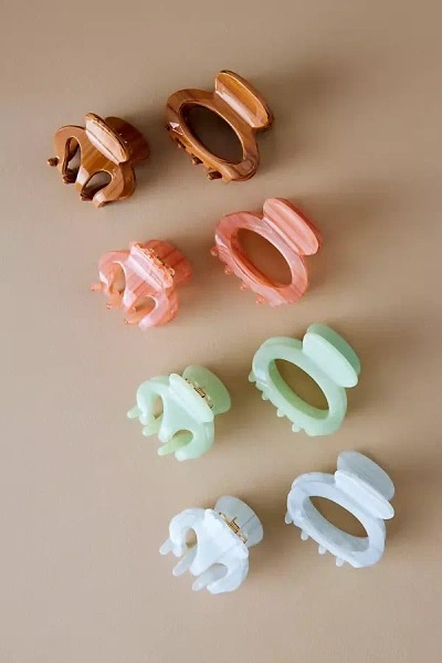 Anthropologie Assorted Resin Hair Claw Clips, Set Of 8 In Multi