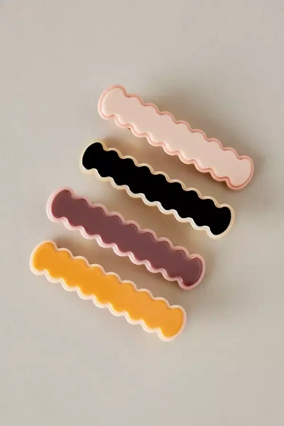 Anthropologie Assorted Squiggle Hair Clips, Set Of 4 In Multi
