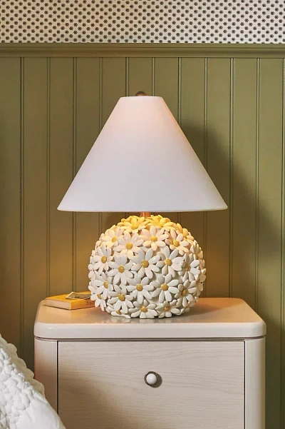 Anthropologie Aster Daisy Table Lamp In Pink