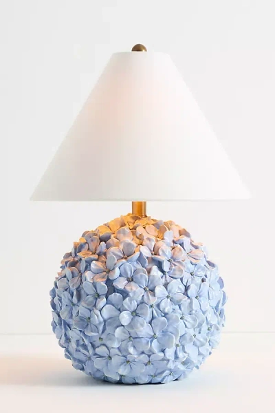 Anthropologie Aster Hydrangea Table Lamp In Blue
