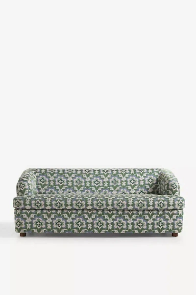 Anthropologie Astrea Jacquard Woven Athena Sleeper Sofa In Blue