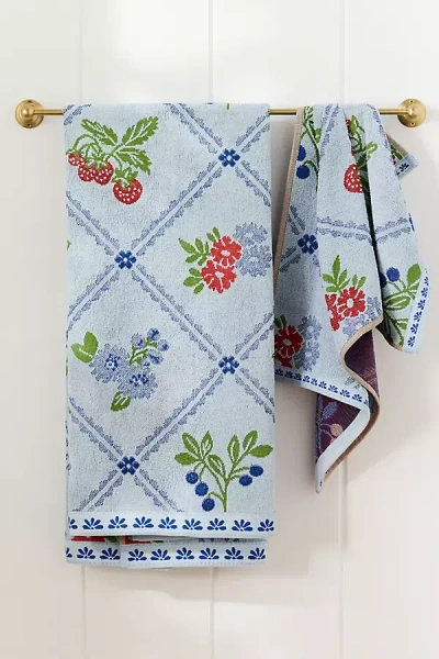 Anthropologie Astrid Cotton Woven Floral Towel Collection In Multi