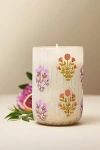 Anthropologie Astrid Fresh Hibiscus & Pink Guava Glass Candle In White