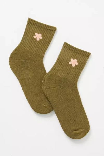 Anthropologie Athletic Bow Socks In Green