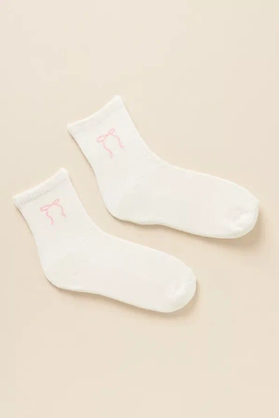 Anthropologie Athletic Bow Socks In White