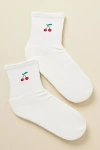 Anthropologie Athletic Bow Socks In Red