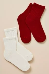 Anthropologie Athletic Socks, Set Of 2 In Red