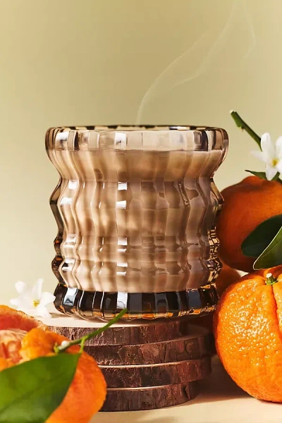 Anthropologie Auden Lueur Woody Willow Boxed Glass Candle In Brown