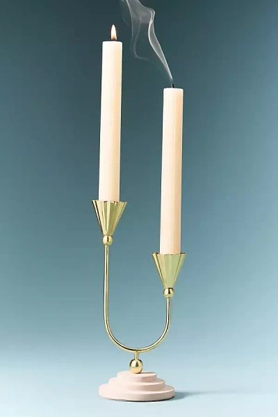 Anthropologie Aurelia Candle Holder In Gold