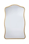 Anthropologie Aurora Antique Brass Scalloped Wall Mirror In White