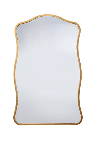 Anthropologie Aurora Antique Brass Scalloped Wall Mirror In White