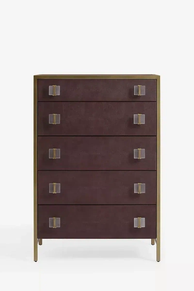 Anthropologie Autumn Shagreen Five-drawer Dresser In Brown