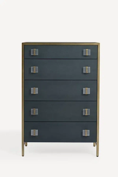 Anthropologie Autumn Shagreen Five-drawer Dresser In Blue