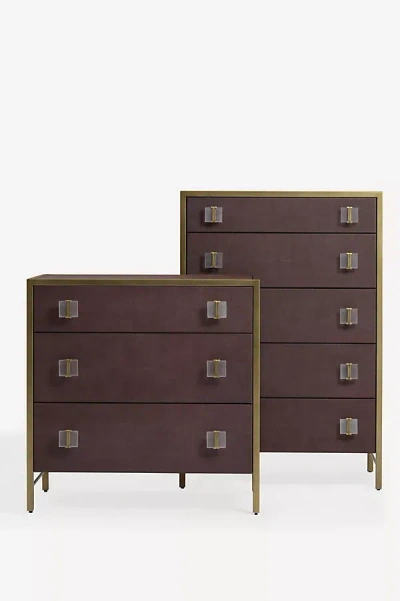 Anthropologie Autumn Shagreen Three-drawer Dresser In Brown