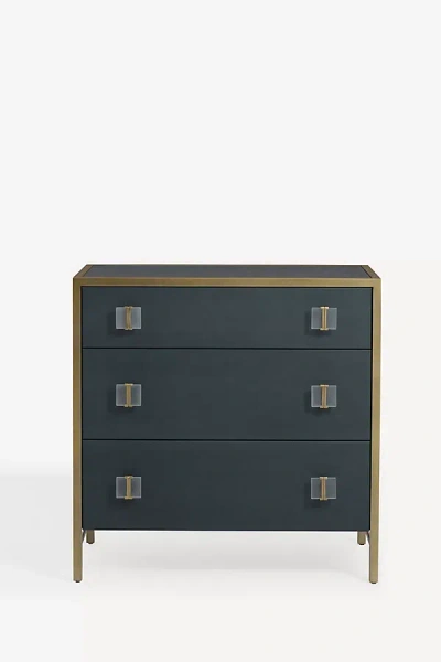 Anthropologie Autumn Shagreen Three-drawer Dresser In Blue