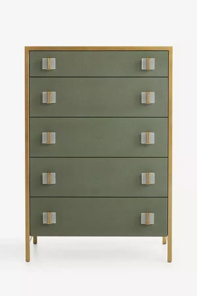 Anthropologie Autumn Tall Five-drawer Dresser In Green