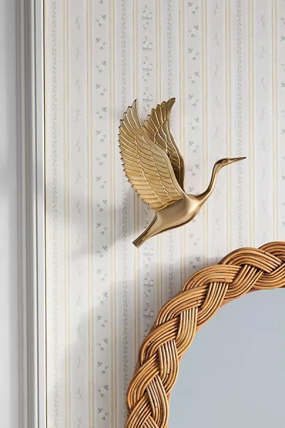 Anthropologie Avila Crane Metal Gallery Wall Charm In Gold