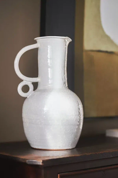 Anthropologie Azure White Vase