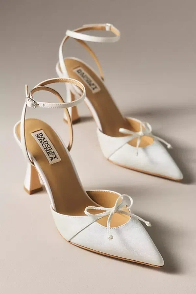 Anthropologie Badgley Mischka Yara Ii Ankle-strap Pumps In White