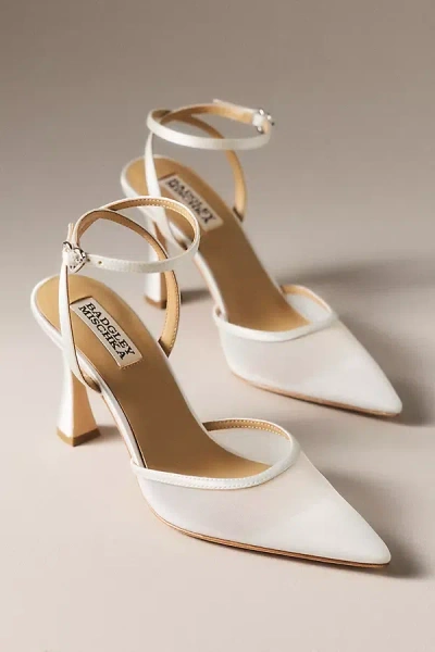 Anthropologie Badgley Mischka Yordan Ankle-strap Pumps In White