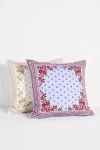 Anthropologie Bandana Cotton Canvas Printed Floral Pillow In Multi