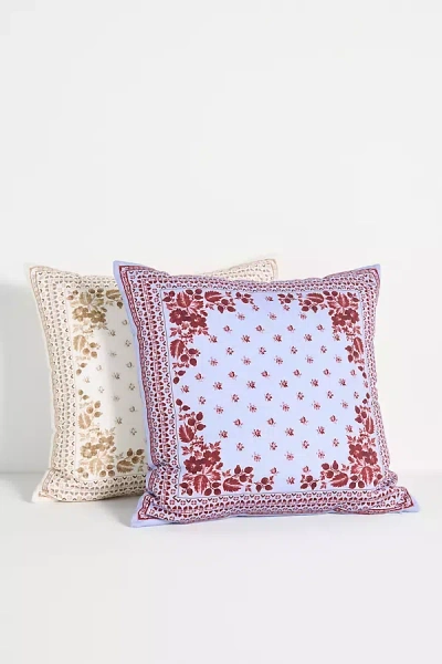Anthropologie Bandana Cotton Canvas Printed Floral Pillow