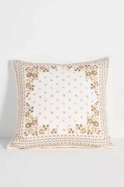 Anthropologie Bandana Cotton Canvas Printed Floral Pillow