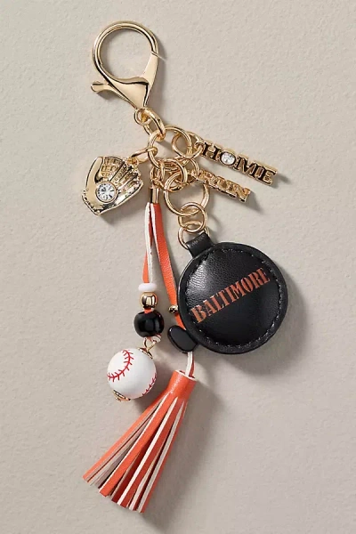Anthropologie Baseball Bag Charm In Orange