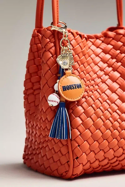 Anthropologie Baseball Bag Charm In Orange
