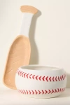 Anthropologie Baseball Bowl & Bat Platter Porcelain Serving Set