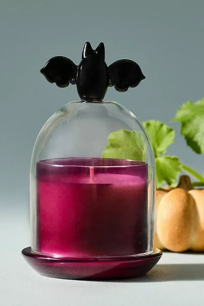 Anthropologie Bat Icon Cloche Pumpkin Oud Glass Candle