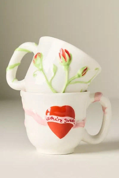 Anthropologie Bea Stoneware Espresso Cup In White