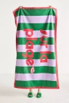 Anthropologie Beach Vibe Text Cotton Beach Towel In Multi