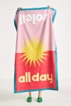 Anthropologie Beach Vibe Text Cotton Beach Towel In Multi