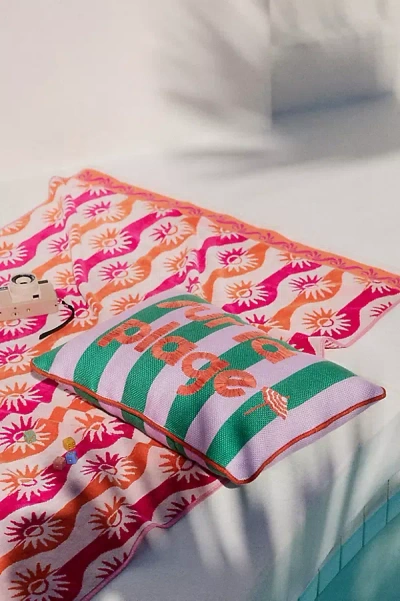 Anthropologie Beach Vibes Embroidered Indoor/outdoor Pillows In Multi